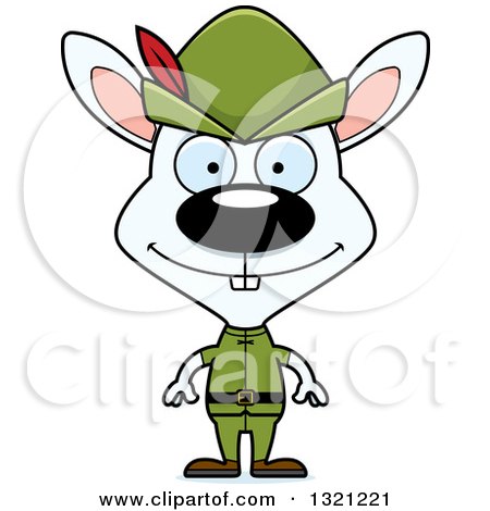 Clipart of a Cartoon Happy Rabbit Robin Hood - Royalty Free Vector Illustration by Cory Thoman