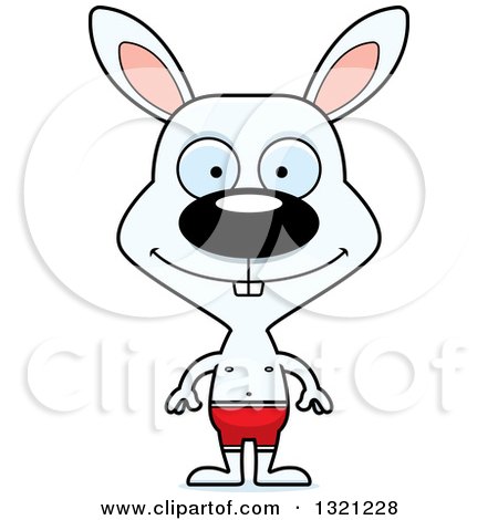 Clipart of a Cartoon Happy Rabbit Swimmer - Royalty Free Vector Illustration by Cory Thoman