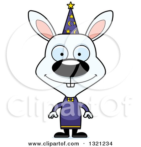 Clipart of a Cartoon Happy Rabbit Wizard - Royalty Free Vector Illustration by Cory Thoman