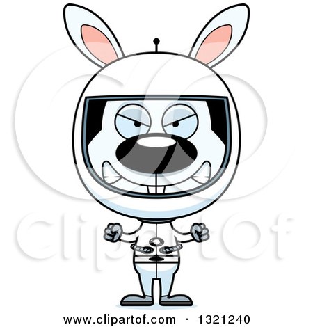 Clipart of a Cartoon Mad Astronaut Rabbit - Royalty Free Vector Illustration by Cory Thoman