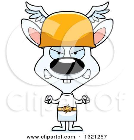 Clipart of a Cartoon Mad Rabbit Hermes - Royalty Free Vector Illustration by Cory Thoman