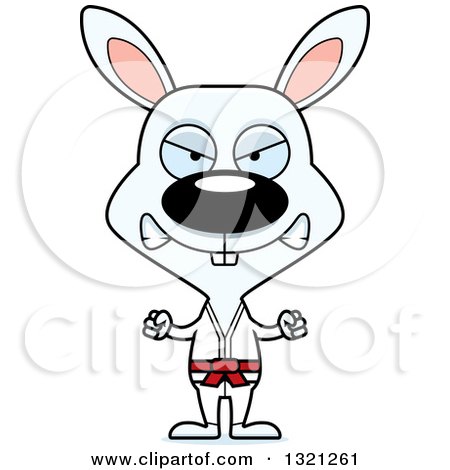 Clipart of a Cartoon Mad Karate Rabbit - Royalty Free Vector Illustration by Cory Thoman