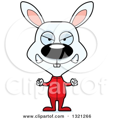 Clipart of a Cartoon Mad Rabbit in Pjs - Royalty Free Vector Illustration by Cory Thoman