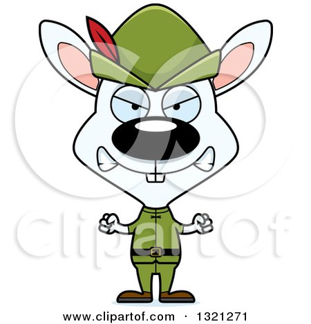 Clipart of a Cartoon Mad Rabbit Robin Hood - Royalty Free Vector Illustration by Cory Thoman