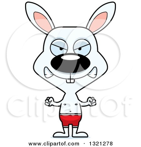 Clipart of a Cartoon Mad Rabbit Swimmer - Royalty Free Vector Illustration by Cory Thoman