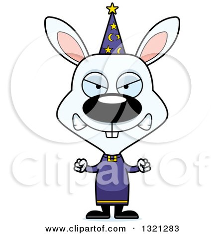 Clipart of a Cartoon Mad Rabbit Wizard - Royalty Free Vector Illustration by Cory Thoman