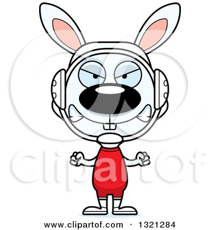 Clipart of a Cartoon Mad Rabbit Wrestler - Royalty Free Vector Illustration by Cory Thoman