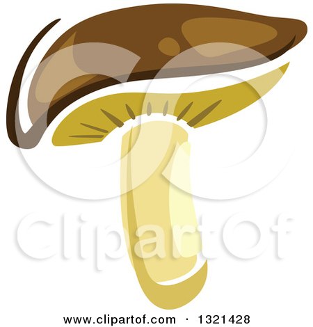 Clipart of a Cartoon Shiitake Mushroom - Royalty Free Vector Illustration by Vector Tradition SM