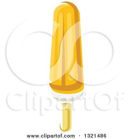 Clipart of a Cartoon Orange Creamsicle Popsicle - Royalty Free Vector Illustration by Vector Tradition SM
