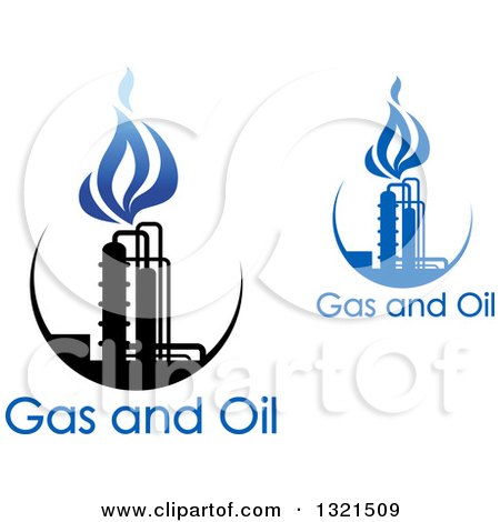 Clipart of a Black and Blue Natural Gas and Flame Designs with Text 11 - Royalty Free Vector Illustration by Vector Tradition SM