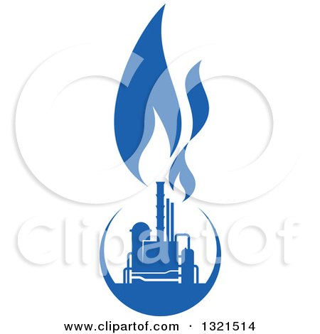 Clipart of a Blue Natural Gas and Flame Design 10 - Royalty Free Vector Illustration by Vector Tradition SM