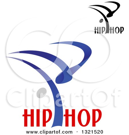Clipart of Abstract Hip Hop B Boy Dancers with Text - Royalty Free Vector Illustration by Vector Tradition SM