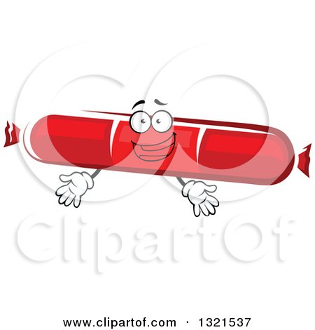 Clipart of a Happy Sausage or Pepperoni Character - Royalty Free Vector Illustration by Vector Tradition SM