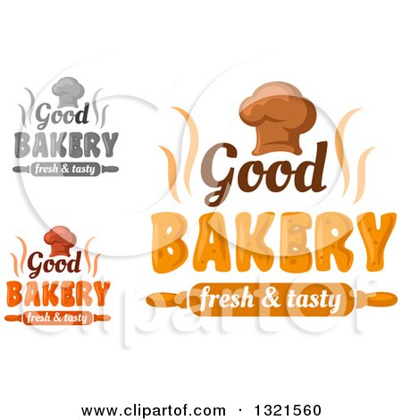 Clipart of Muffin, Rolling Pin and Text Bakery Designs - Royalty Free Vector Illustration by Vector Tradition SM