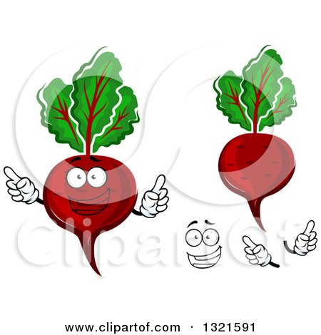 Clipart of a Cartoon Face, Hands and Beets - Royalty Free Vector Illustration by Vector Tradition SM