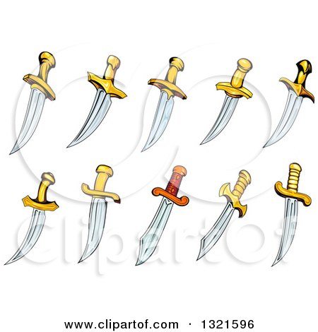 Clipart of Sharp Dagger Blades - Royalty Free Vector Illustration by Vector Tradition SM