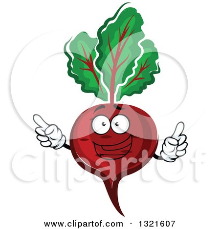 Clipart of a Cartoon Beet Character Holding up a Finger - Royalty Free Vector Illustration by Vector Tradition SM
