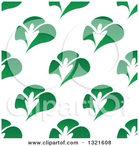 Clipart of a Seamless Background Pattern of Abstract Green Clovers - Royalty Free Vector Illustration by Vector Tradition SM