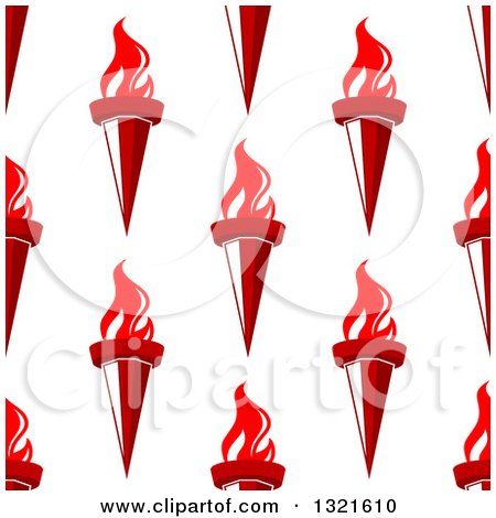 Clipart of a Seamless Pattern Background of Red Torches 3 - Royalty Free Vector Illustration by Vector Tradition SM