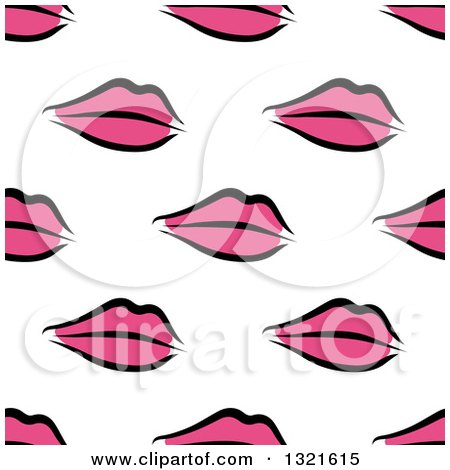 Clipart of a Seamless Background Pattern of Pink Lips 2 - Royalty Free Vector Illustration by Vector Tradition SM