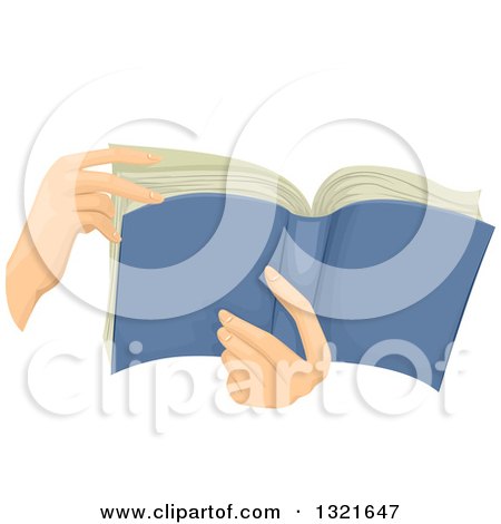 Clipart of Hands Holding a Book - Royalty Free Vector Illustration by BNP Design Studio