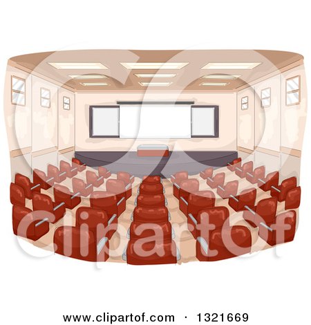 Clipart of a Lecture Hall Interior - Royalty Free Vector Illustration by BNP Design Studio