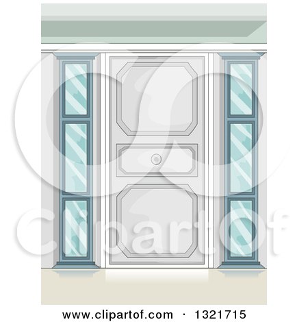 Clipart of a Stylish Door with Side Windows - Royalty Free Vector Illustration by BNP Design Studio