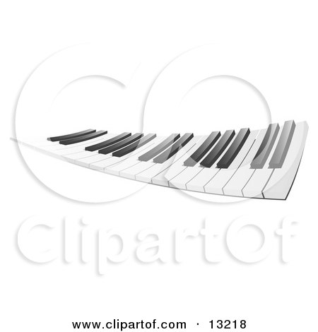 Flexible Piano Keyboard Clipart Illustration by Leo Blanchette