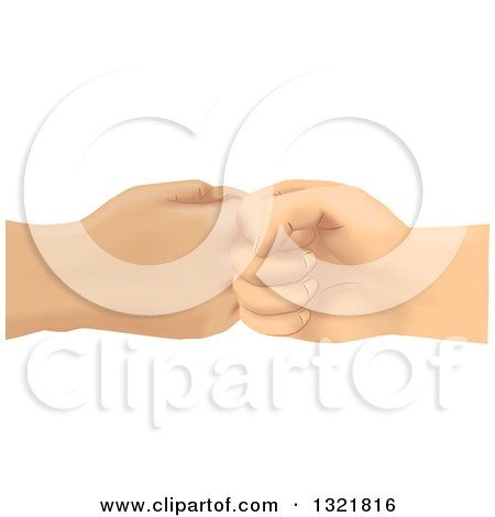 Clipart of Hands Fist Bumping - Royalty Free Vector Illustration by BNP Design Studio