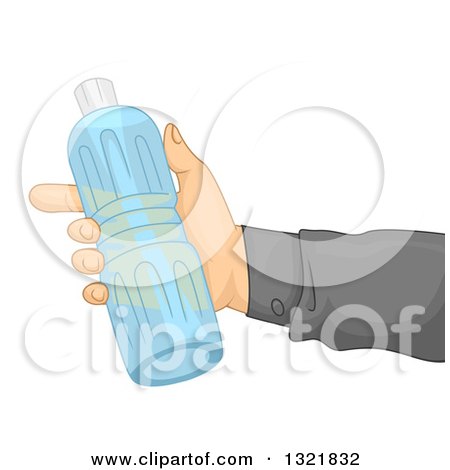 Clipart of a Hand Holding Water Bottle - Royalty Free Vector Illustration by BNP Design Studio