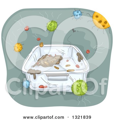 Clipart of a Bacteria Covered Container - Royalty Free Vector Illustration by BNP Design Studio