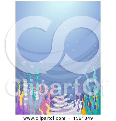 Clipart of a Colorful Reef on the Ocean Floor - Royalty Free Vector Illustration by BNP Design Studio