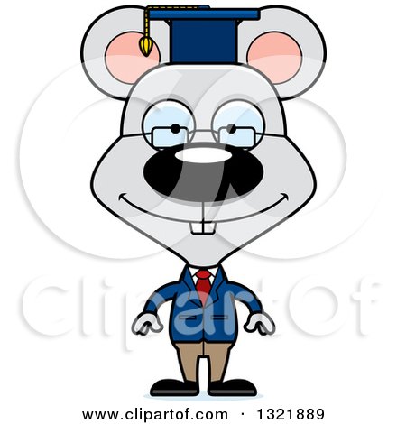 Clipart of a Cartoon Happy Mouse Professor - Royalty Free Vector Illustration by Cory Thoman