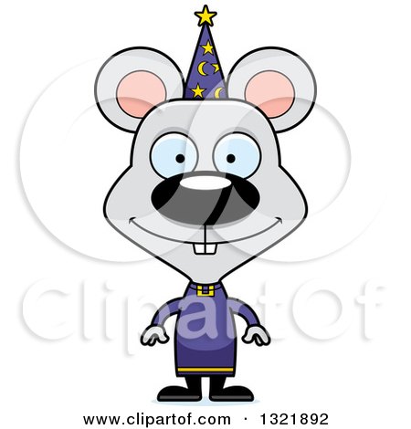 Clipart of a Cartoon Happy Mouse Wizard - Royalty Free Vector Illustration by Cory Thoman