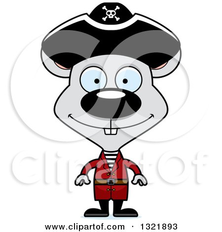 Clipart of a Cartoon Happy Mouse Pirate - Royalty Free Vector Illustration by Cory Thoman