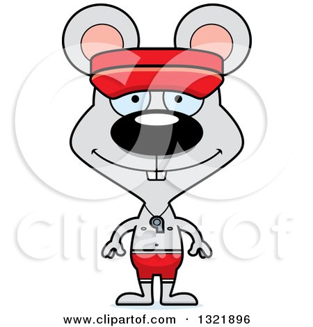 Clipart of a Cartoon Happy Mouse Lifeguard - Royalty Free Vector Illustration by Cory Thoman