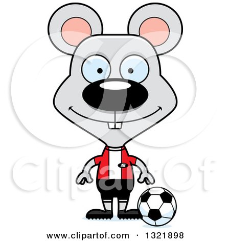 Clipart of a Cartoon Happy Mouse Soccer Player - Royalty Free Vector Illustration by Cory Thoman