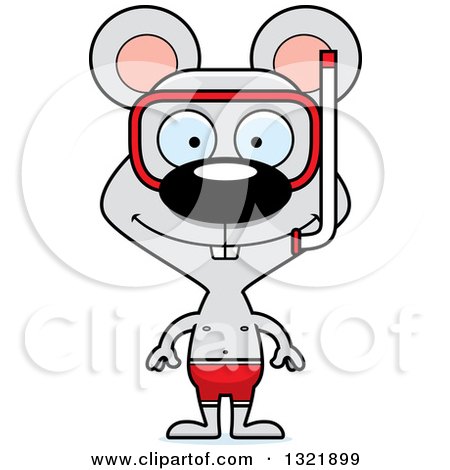 Clipart of a Cartoon Happy Mouse Wearing Snorkel Gear - Royalty Free Vector Illustration by Cory Thoman