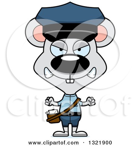 Clipart of a Cartoon Mad Mouse Mail Man - Royalty Free Vector Illustration by Cory Thoman