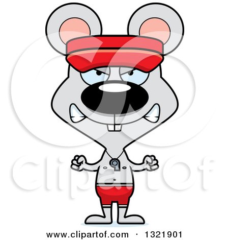 Clipart of a Cartoon Mad Mouse Lifeguard - Royalty Free Vector Illustration by Cory Thoman