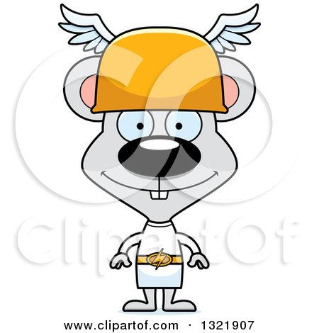 Clipart of a Cartoon Happy Mouse Hermes - Royalty Free Vector Illustration by Cory Thoman