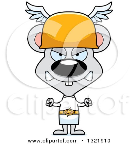 Clipart of a Cartoon Mad Mouse Hermes - Royalty Free Vector Illustration by Cory Thoman