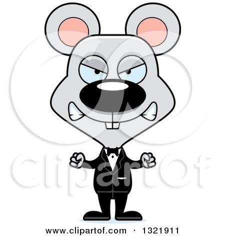 Clipart of a Cartoon Mad Mouse Groom - Royalty Free Vector Illustration by Cory Thoman