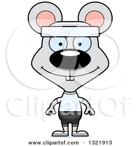 Clipart of a Cartoon Happy Fitness Mouse - Royalty Free Vector Illustration by Cory Thoman