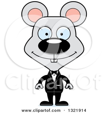Clipart of a Cartoon Happy Mouse Groom - Royalty Free Vector Illustration by Cory Thoman