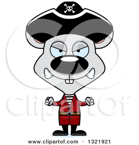 Clipart of a Cartoon Mad Mouse Pirate - Royalty Free Vector Illustration by Cory Thoman