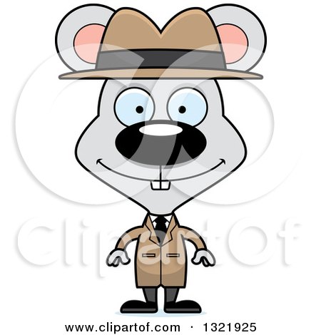 Clipart of a Cartoon Happy Mouse Detective - Royalty Free Vector Illustration by Cory Thoman