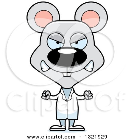 Clipart of a Cartoon Mad Mouse Doctor - Royalty Free Vector Illustration by Cory Thoman