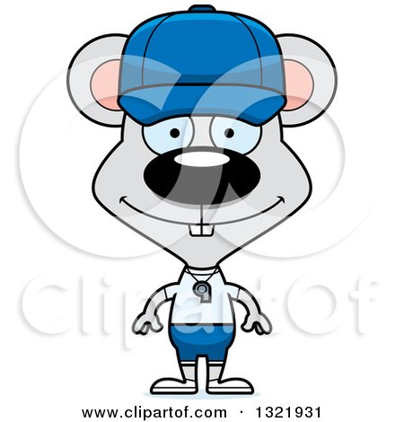 Clipart of a Cartoon Happy Mouse Coach - Royalty Free Vector Illustration by Cory Thoman