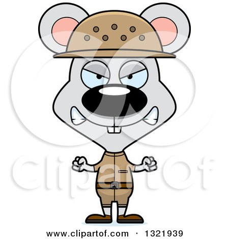 Clipart of a Cartoon Mad Mouse Zookeeper - Royalty Free Vector Illustration by Cory Thoman